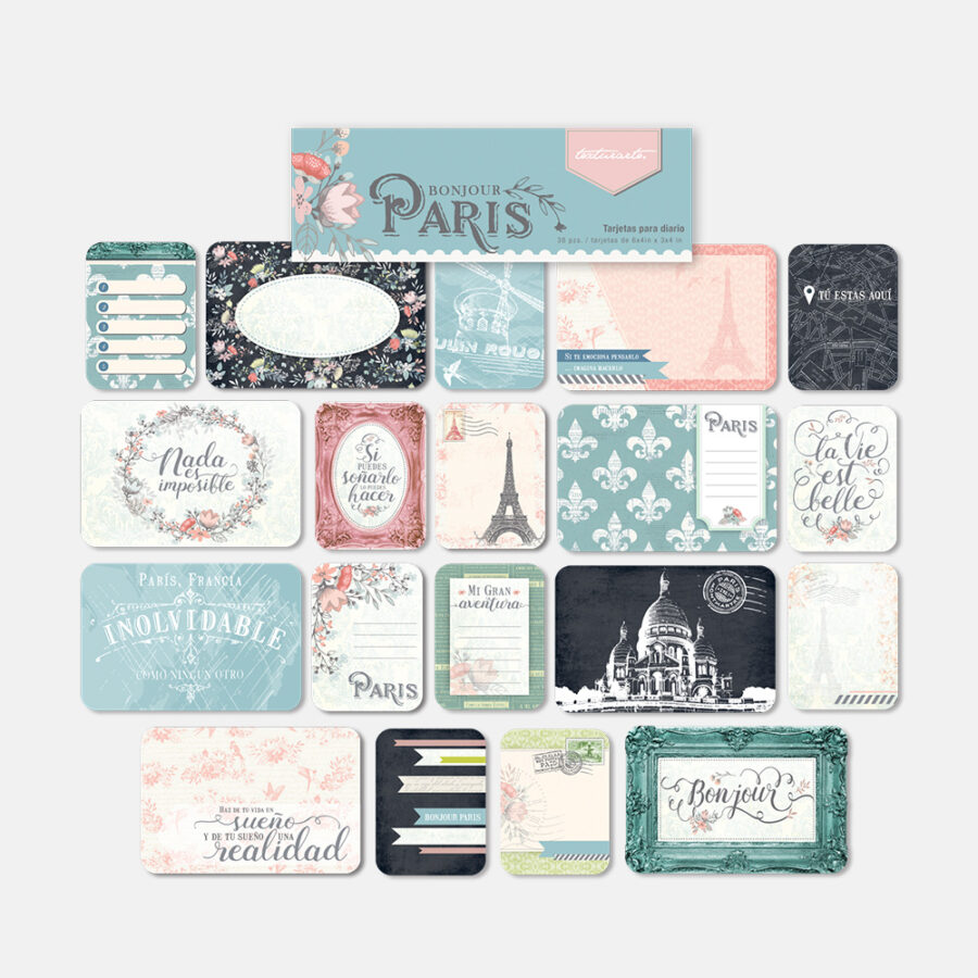 Tarjetas para diario Bonjour París