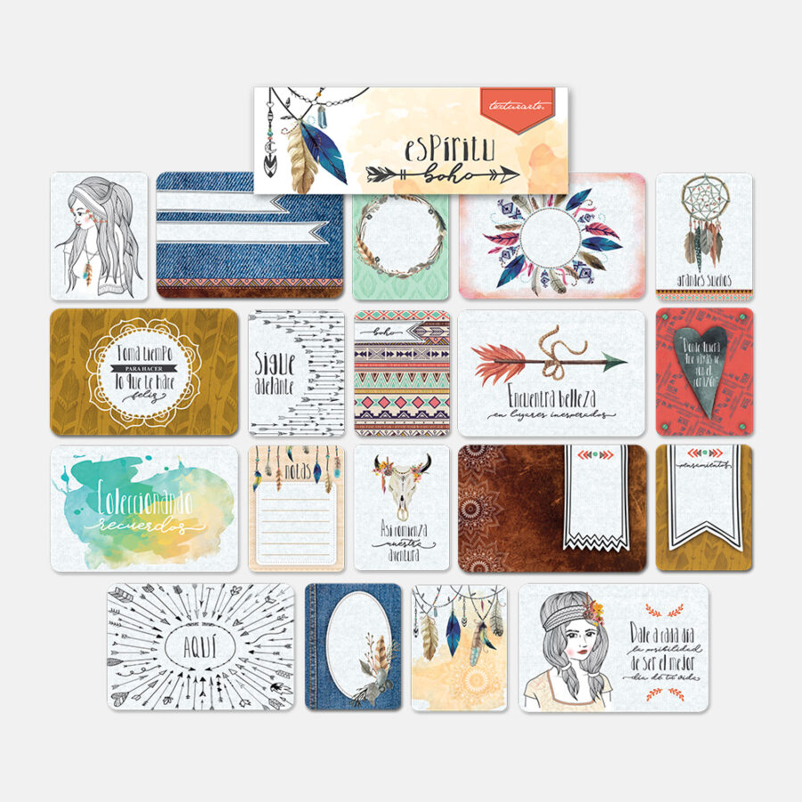 Tarjetas para diario Espítiru Boho