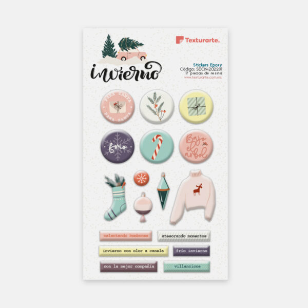 Stickers de Resina (epoxy) Invierno