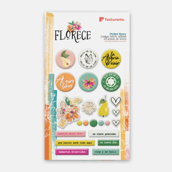 Stickers de Resina (epoxy) Florece