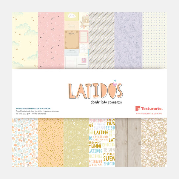Pad de 12 hojas una vista Latidos 12" x 12"
