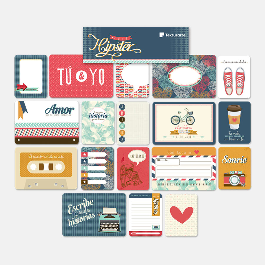 Tarjetas para diario Amor Hipster