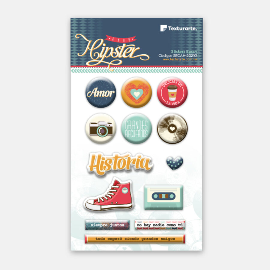 Stickers de Resina (epoxy) Amor Hipster