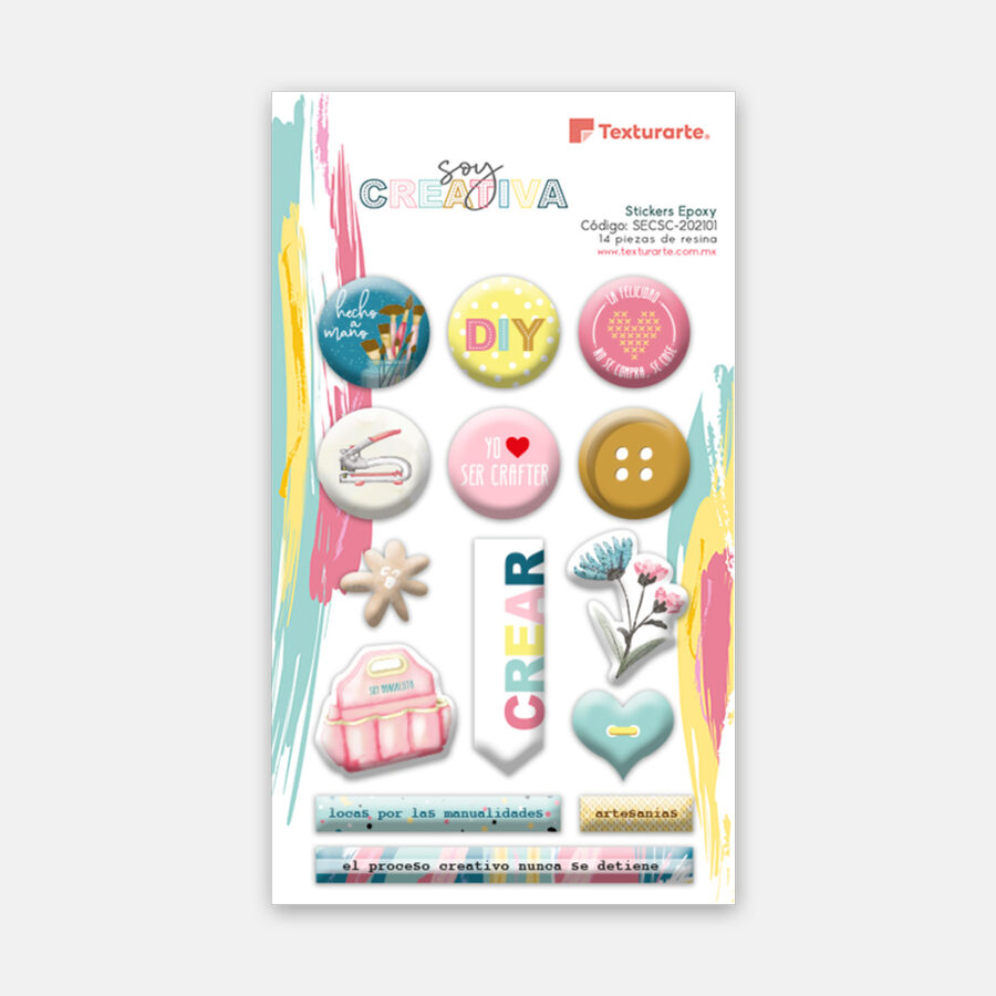 Stickers de Resina (epoxy) Soy Creativa