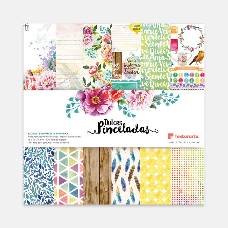 Pad de 12 hojas doble vista Dulces Pinceladas (2 x hoja)