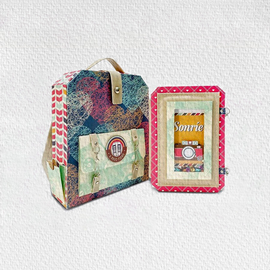 Tutorial Mochila con kit de tarjeta y mini álbum (Video + Material)