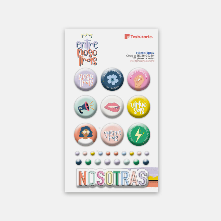 Stickers de Resina (epoxy) Entre Nosotras 01